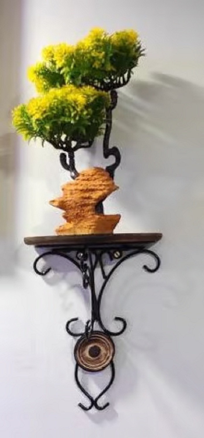 Wall Bracket Wall Shelves for Home Decor , Wooden and Iron Wall Mount Bracket